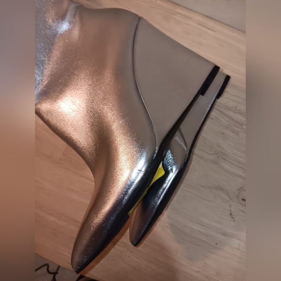 OPEN EDIT Erik Wedge Tall Boot In Silver Metallic - Picture 6 of 8